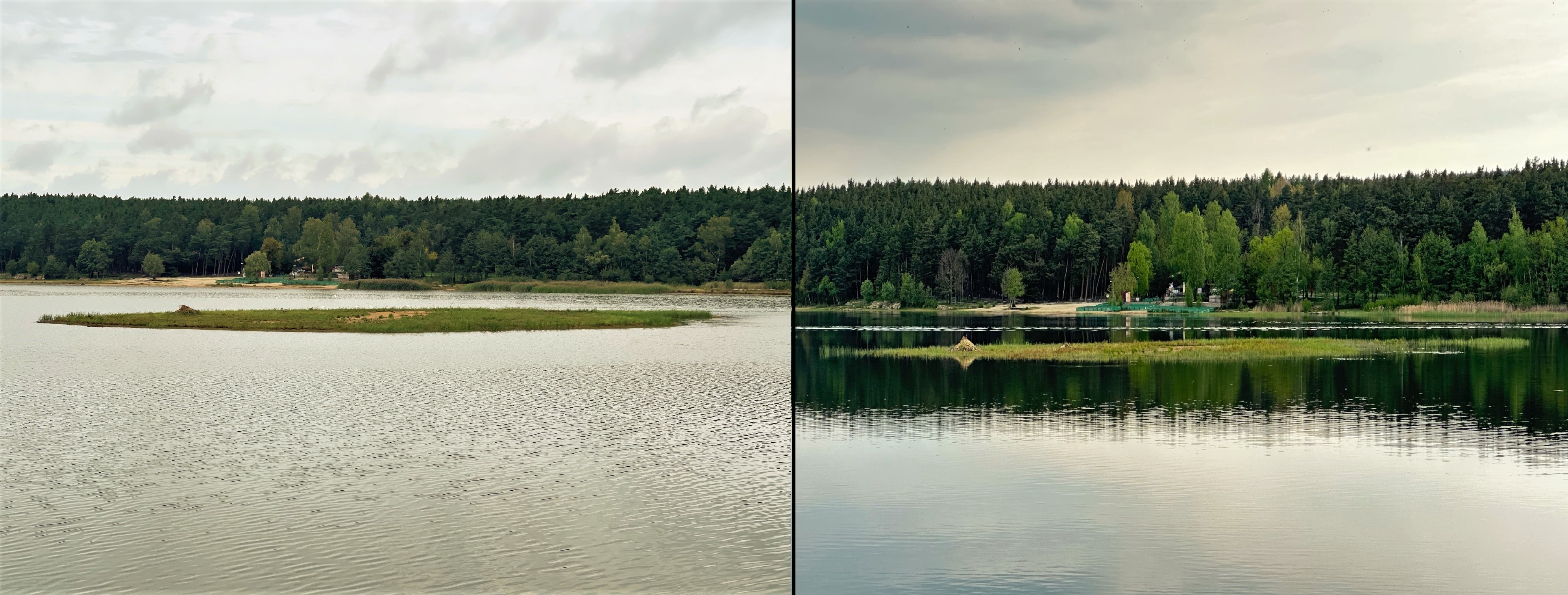 Porovnání stavu hladiny v září 2022 a v květnu 2022 FOTOGALERIE