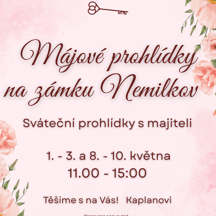 Májové sváteční prohlídky zámku Nemilkov