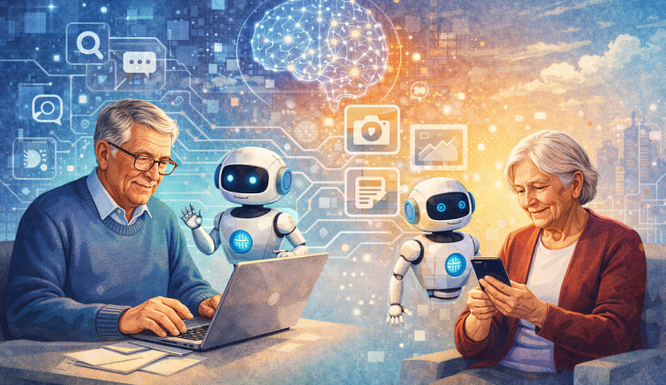 Umělou inteligenci využívají stále častěji také senioři, potvrdil průzkum