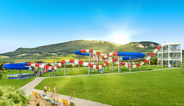 FOTO: V Pasohlávkách postaví obří tobogán připomínající horskou dráhu, voda na něm poteče i do kopce