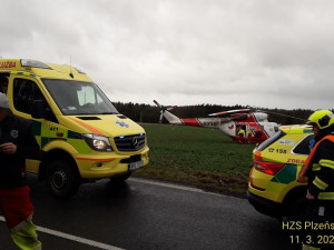 Záchranáři zasahují u nehody