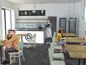 Vizualizace interiérů Centra cyklistiky