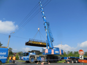 Demontáž starého železničního mostu v Dentíně u Klatov