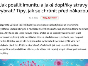 Prodejci zneužili epidemie, na eshopech nabízeli zázračné doplňky stravy