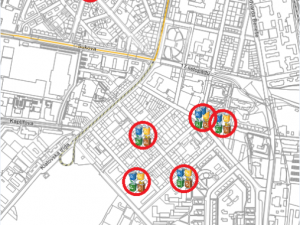 nádoby je možné najít na vyznačených místech