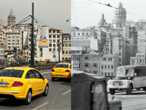 Cestovatelé pořizují srovnávací fotografie podle svých předchůdců