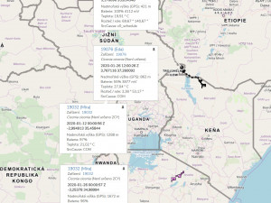 Mapa zachycují africkou cestu našich čápů