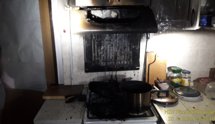 Tři jednotky hasičů vyjížděly k požáru bytu, šlo o spálené jídlo