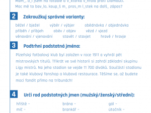 Takto vypadají úkoly z českého jazyka pro dnešní den