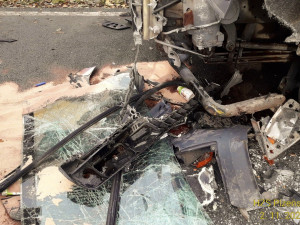 Na Tachovsku se čelně srazily dva nákladní automobily