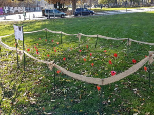 záhonek v Křižíkových sadech