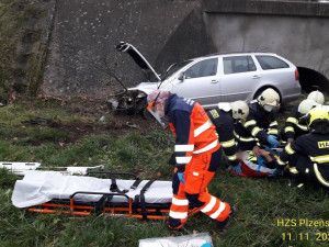 Řidič se lekl srnky přebíhající přes silnici, strhl řízení a skončil s autem mimo silnici
