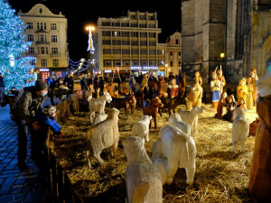 Rozsvícení vánočního stromu sledovaly na náměstí stovky Plzeňanů, ulice už brázdí vánoční tramvaj