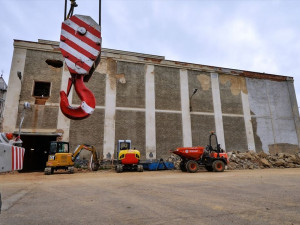 Staveniště TechTower v objektu bývalého pivovaru Světovar