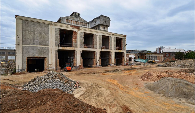 Staveniště TechTower v objektu bývalého pivovaru Světovar