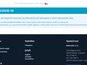 Registrační systém pro očkování seniorů nad 80 let podle očekávání kolaboval