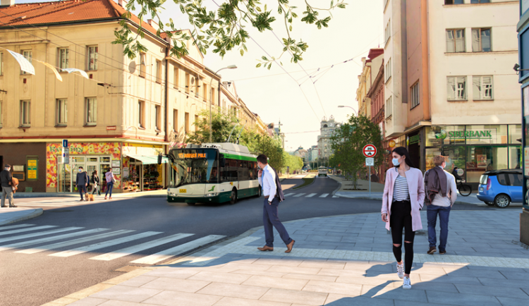 Vizualizace Americké třídy po vyloučení individuální automobilové dopravy