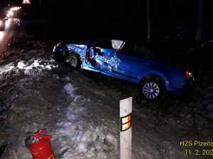 Nehoda čtyř vozů u Horní Břízy