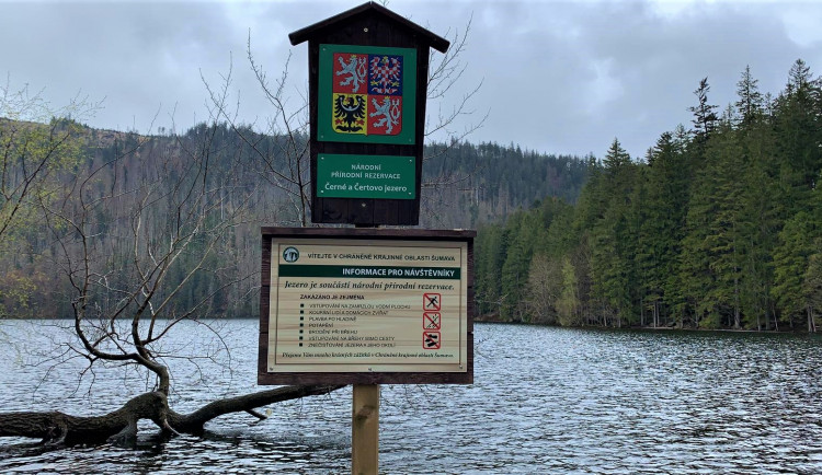 Správa NP Šumava u šumavských ledovcových jezer v těchto dnech instaluje jasné cedule s vyznačeným zákazem koupání. A nechybí ani další zákazy.