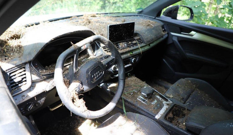 Zfetovaný muž ujížděl v kradeném autě po D5, policisty chtěl zmást tím, že pak do odstaveného auta naházel hlínu