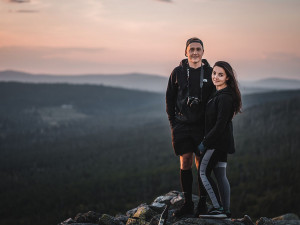 Martin a Anna Kalných na vrcholku Luzného