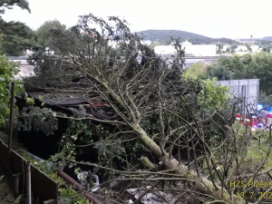 Přes Plzeňsko se večer přehnala bouřka, hasiči vyjíždějí k desítkám popadaných stromů