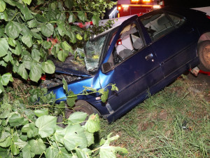 Tragédie na silnici, řidič osobního auta nepřežil náraz do stromu