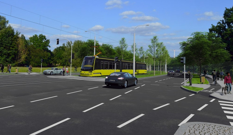 Vizualizace nové tramvajové trati na Vinice