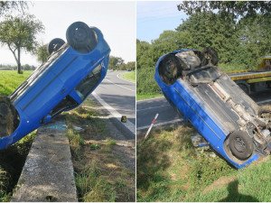 Silně opilý řidič zapíchl auto do příkopu, zranil sebe i dvě děti