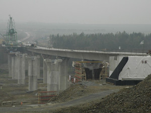 Stavba mostu přes Úhlavu nedaleko od Valíku
