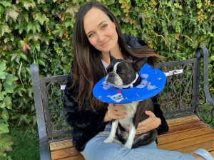 Veronika Cholinská vyzkoušela límec nejprve u svého pejska