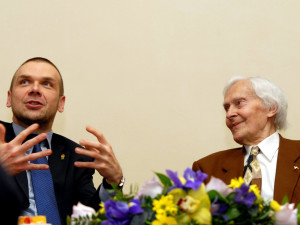 Miroslav Zikmund na návštěvě Plzně s primátorem Martinem Baxou