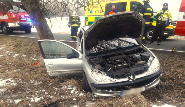 Plně obsazený Peugeot 206 narazil do stromu, při nehodě se zranilo pět mladých lidí