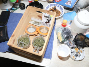 Policie při razii na nelegální pěstírnu marihuany objevila náboje i materiály k výrobě pyrotechniky