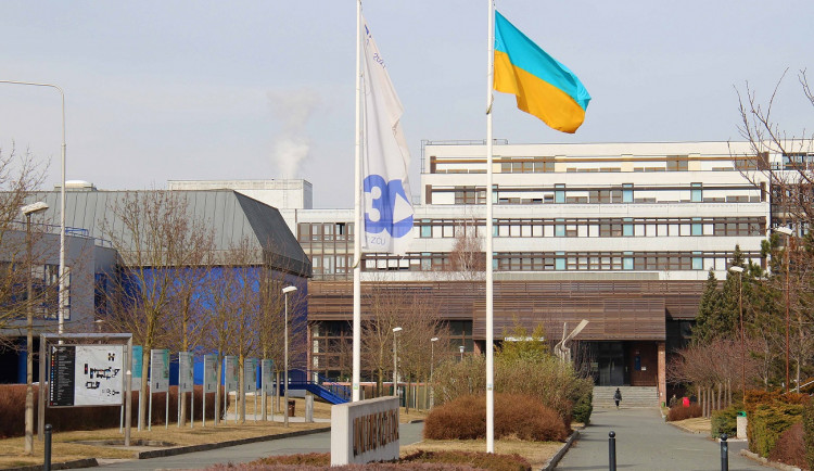 Jako výraz podpory Ukrajině vyvěsila Západočeská univerzita v kampusu na Borských polích ukrajinskou vlajku.