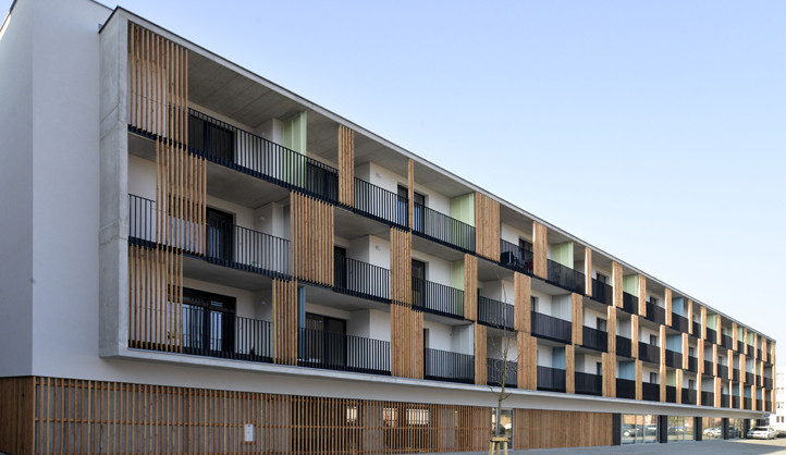 Vítězná stavba za období 2014 – 2017 za architektonický návrh bytového domu Sladová, v areálu Světovar – blok D od Jiřího Zábrana 