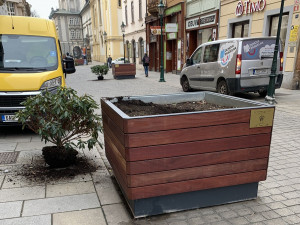 Dvojice vandalů v noci poškodila obří květináče osázené stromy a keři v samotném centru Plzně