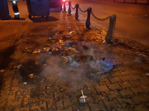 Neznámý pyroman řádil na Americké, kde podpálil několik kontejnerů, policie hledá svědky