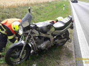 Hasiči zasahovali u nehody motorkáře poblíž Chotěšova