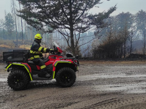 S požárem v Českém Švýcarsku bojují i desítky profesionálních a dobrovolných hasičů z Plzeňského kraje