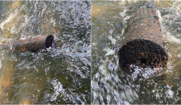 Řeka poblíž cyklostezky vydala půlmetrový dělostřelecký náboj