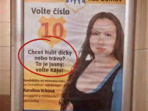 Předvolební skandál způsobila provokativním plakátem kandidátka na místostarostku Domažlic
