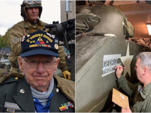 Válečný veterán George Thompson oslavil 98. narozeniny, klub vojenské historie po něm pojmenoval tank