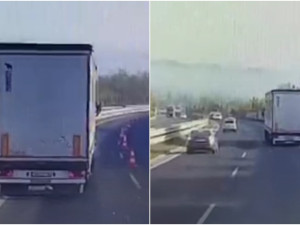 VIDEO: Opilý Srb s téměř třemi promile kličkoval s kamionem na dálnici