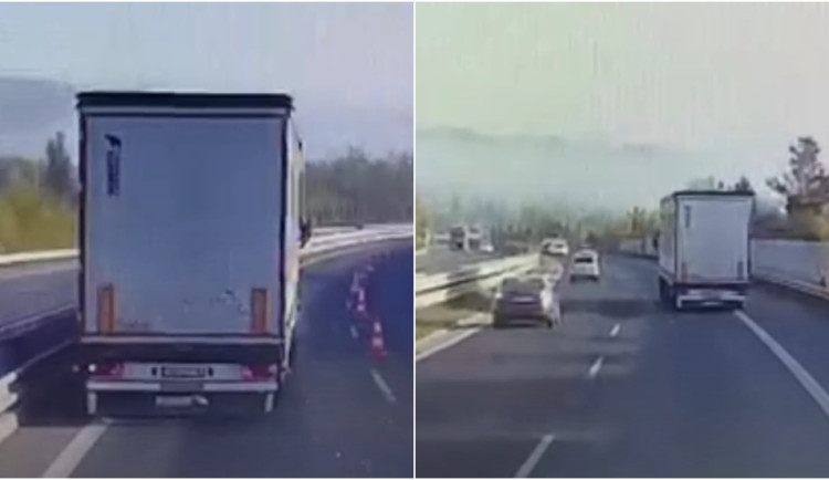 VIDEO: Opilý Srb s téměř třemi promile kličkoval s kamionem na dálnici