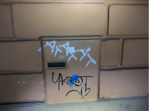 Opilý vandal čmáral sprejem po fasádách domů, policisté ho dopadli přímo při činu