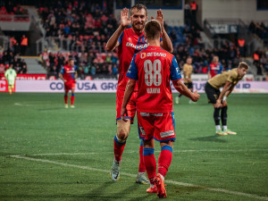 Fotbalisté Plzně deklasovali doma Brno 4:0 a vedou ligu o čtyři body. Dva góly dal ostrostřelec Tomáš Chorý