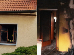 Seniorka se nadýchala zplodin při požáru rodinného domu