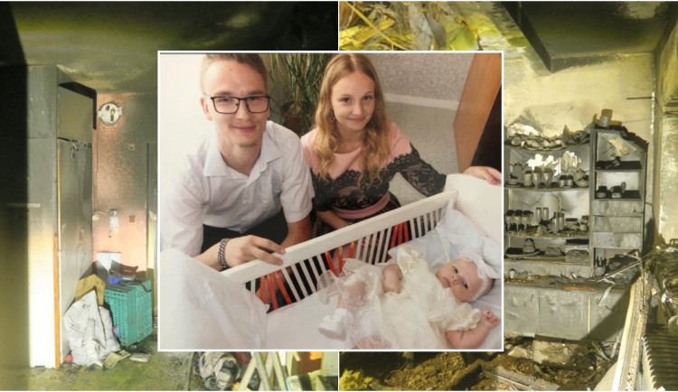Probudil nás pláč dcery, říkají mladí rodiče. Tragický požár je připravil o střechu nad hlavou