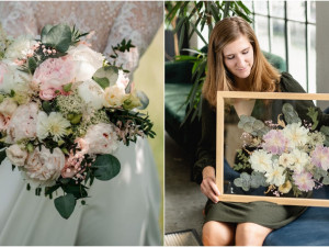 Obraz ze svatební kytice jako originální vzpomínka na svatbu, milovníci přírody z LissWoodu dokážou divy!
